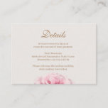 Blush Pink Rose Ivory Gold Wedding Hotel Detail Enclosure Card