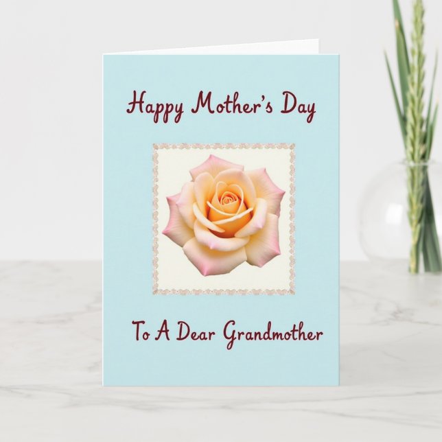 Blush Pink Rose Mothers Card (Front)