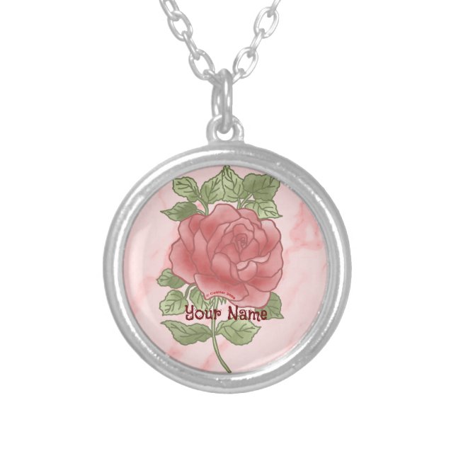 Blush Pink Rose necklace (Front)