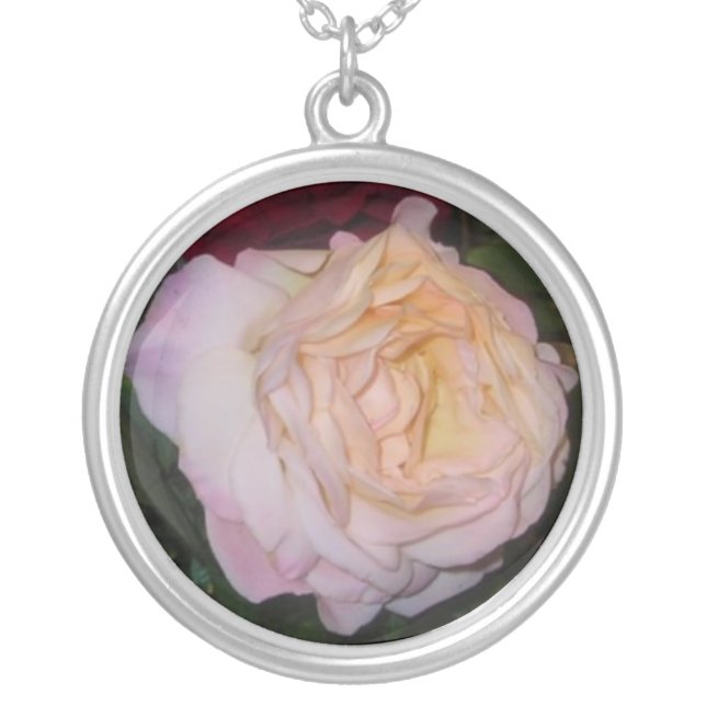 Blush pink rose necklace (Front)
