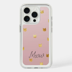 Blush Pink Rose Ombre Gold Cats iPhone 15 Pro Case
