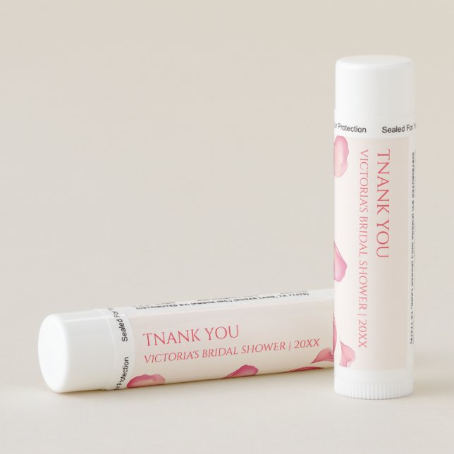 Blush Pink Rose Petals Bridal Shower Lip Balm (Rotated Right)