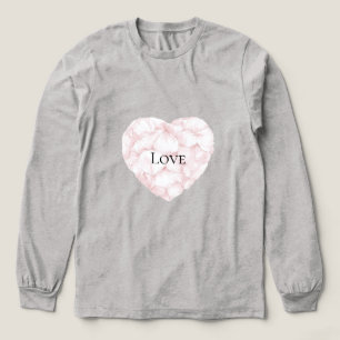 Blush Pink Rose Petals Heart Tri-Blend Shirt