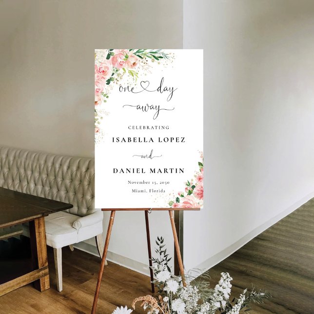 Blush Pink Rose Rehearsal Dinner Foam Boards (Creator Uploaded)