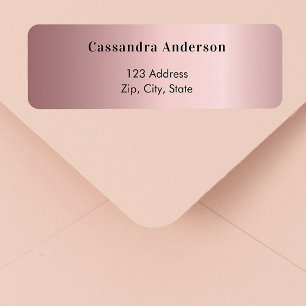 Blush pink rose return address label