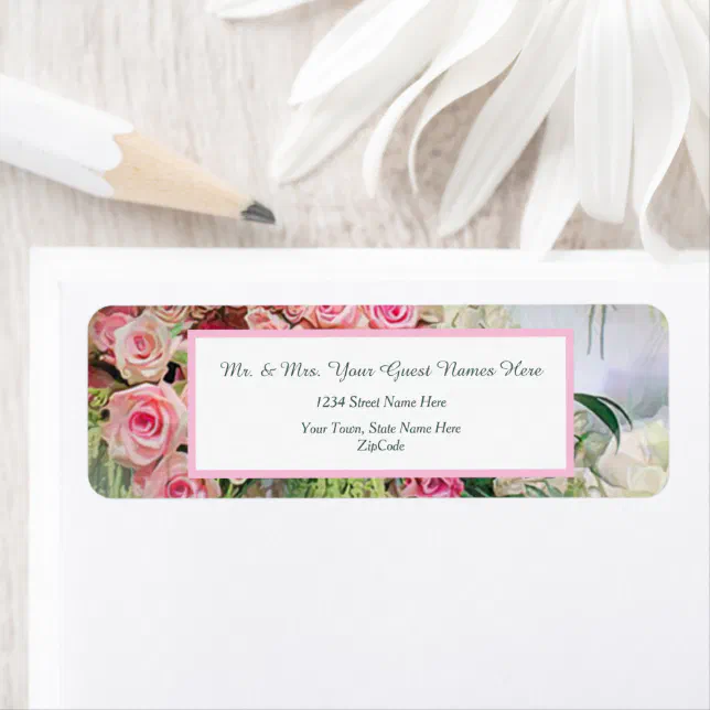 Blush Pink Rose Return Address Label Zazzle