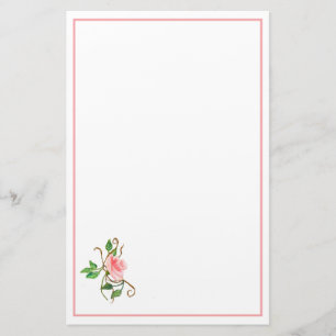 Blush Pink Rose Stationery