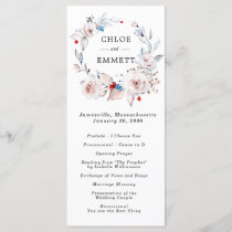 Blush Pink Rose Wedding Program