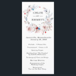 Blush Pink Rose Wedding Program<br><div class="desc">Beautiful blush pink roses create an elegant wreath at the top of this wedding program. Soft pastel steel blue, almost gray leaves, complement it perfectly. Bright blue small flowers add a pop of color and the tiniest scarlet red flowers add a bit of spice. The front of the program describes...</div>