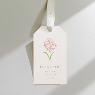 Blush Pink Rose Wedding Thank You Gift Tags
