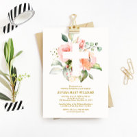 Blush Pink Rose & White Cross Girl Baptism