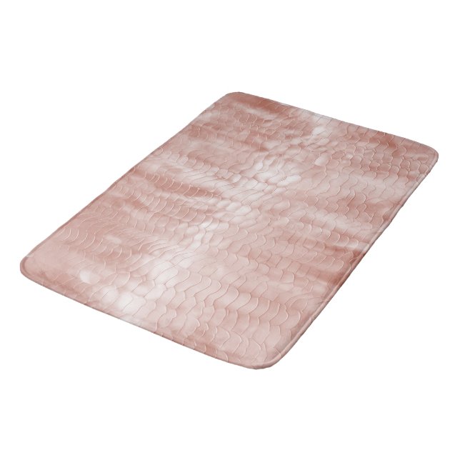 Blush Pink Rose White Shell Bath Mat (Angled)