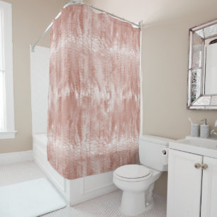 Blush Pink Rose White Shell Shower Curtain