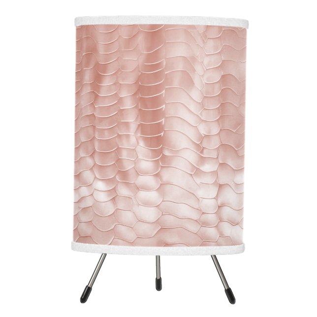 Blush Pink Rose White Shell Tripod Lamp (Front)