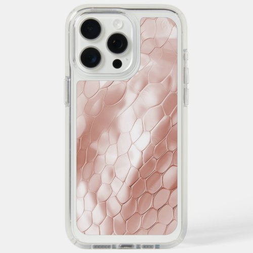 Blush Pink Rose White Snake Skin iPhone 15 Pro Max Case