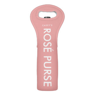 Blush Pink Rose Wine Purse Insulated Tote Wine Bag