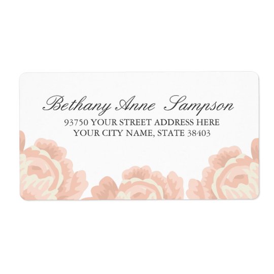 Blush Pink Roses Address Labels