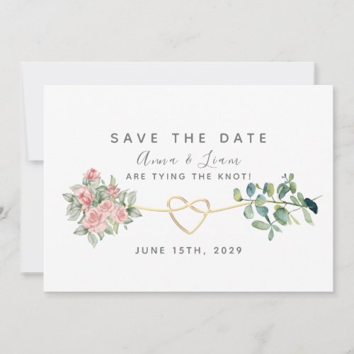 Blush Pink Roses and Greenery Wedding Save The Date