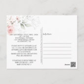 Blush Pink Roses and Pastel Green Mason Jar Bridal Postcard (Back)