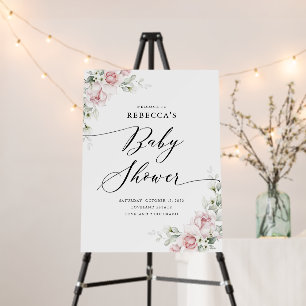 Blush Pink Roses Baby Shower Foam Board