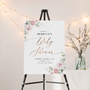 Blush Pink Roses Baby Shower Foam Board