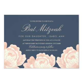 Blush Pink Roses Bat Mitzvah Card