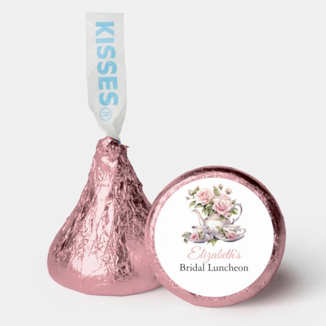 Blush Pink Roses Bridal Shower Bridal Luncheon Hershey®'s Kisses® (Front)