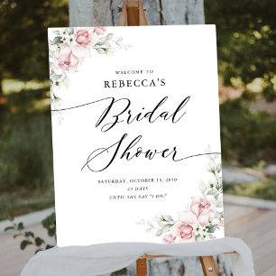 Blush Pink Roses Bridal Shower Foam Board