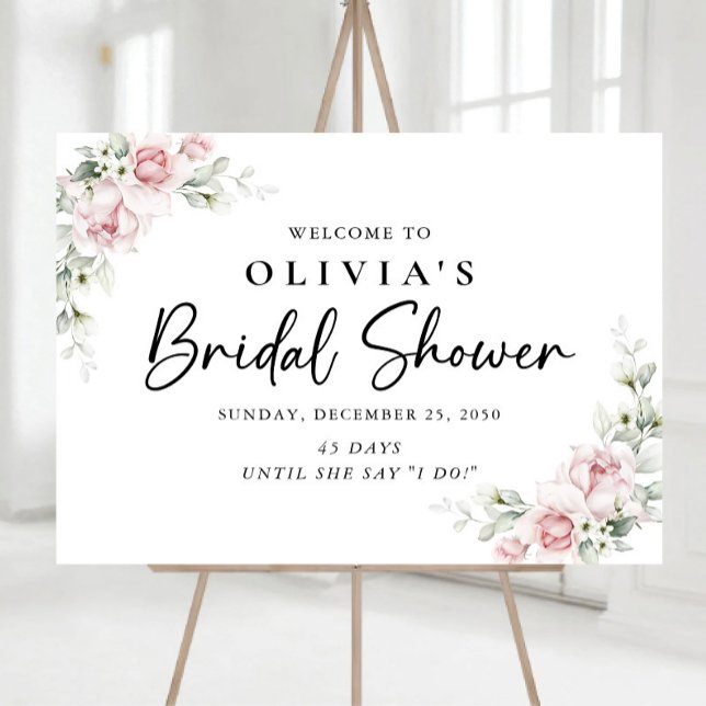 Blush Pink Roses Bridal Shower Foam Board (Creator Uploaded)