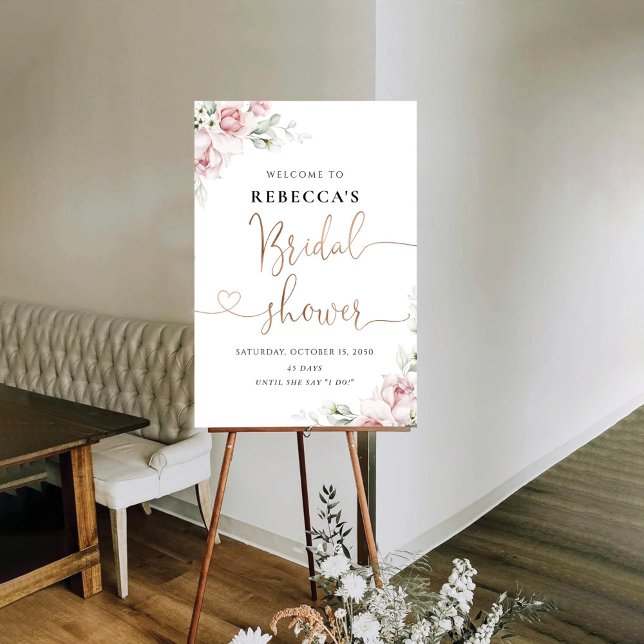 Blush Pink Roses Bridal Shower Foam Board (Creator Uploaded)