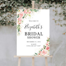 Blush Pink Roses Bridal Shower Foam Boards