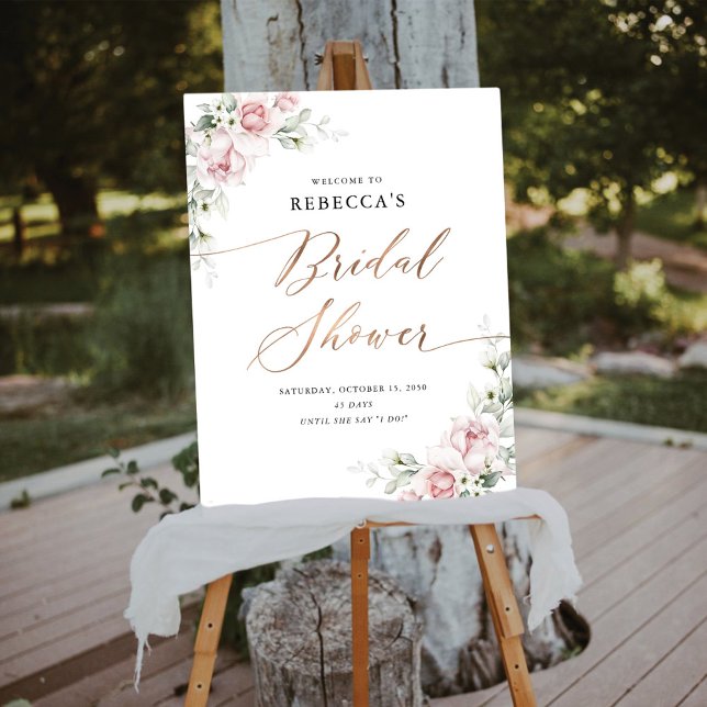 Blush Pink Roses Bridal Shower Foam Boards (Creator Uploaded)