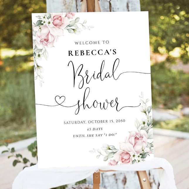 Blush Pink Roses Bridal Shower Foam Boards (Creator Uploaded)