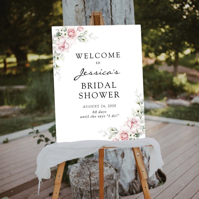 Blush Pink Roses Bridal Shower Foam Boards (Creator Uploaded)