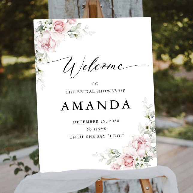 Blush Pink Roses Bridal Shower Foam Boards (Creator Uploaded)