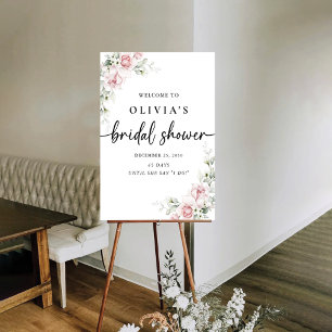 Blush Pink Roses Bridal Shower Foam Boards