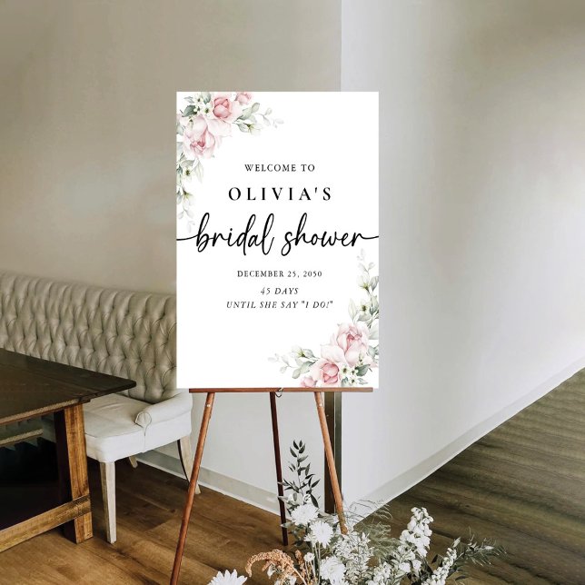 Blush Pink Roses Bridal Shower Foam Boards (Creator Uploaded)