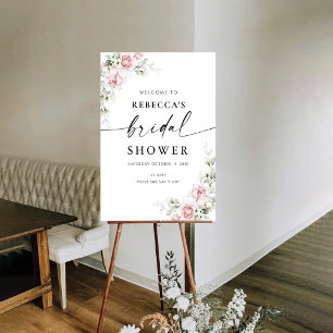 Blush Pink Roses Bridal Shower Foam Boards