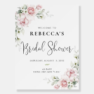 Blush Pink Roses Bridal Shower Foam Boards