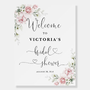 Blush Pink Roses Bridal Shower Foam Boards