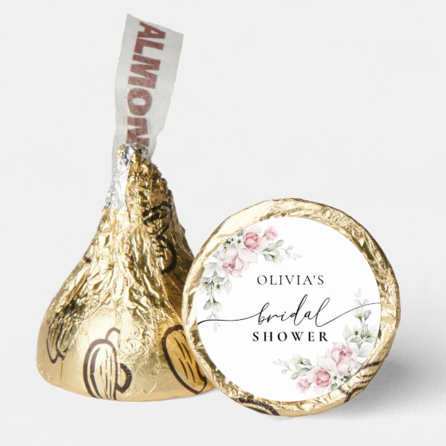 Blush Pink Roses Bridal Shower Hershey®'s Kisses® (Front)