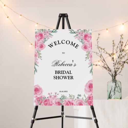Blush Pink Roses Bridal Shower Welcome Foam  Foam Board