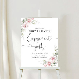 Blush Pink Roses Engagement Party Foam Board