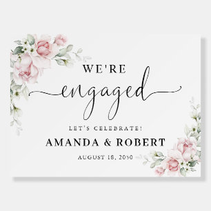 Blush Pink Roses Engagement Party Foam Boards