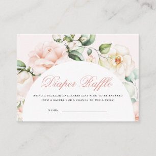 Blush Pink Roses Eucalyptus Diaper Raffle Enclosure Card