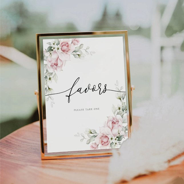 Blush Pink Roses Favors Sign (Creator Uploaded)