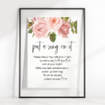 Blush Pink Roses Floral Put A Ring On It Game Poster at Zazzle