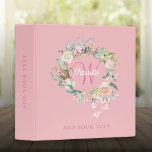 Blush Pink Roses Floral Script Monogram 3 Ring Binder<br><div class="desc">Pretty initial monogram blush pink binder,  featuring an elegant script name and initial that is framed by a delicate watercolor floral rose garland. Designed by Thisisnotme©</div>