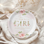 Blush pink roses girl baby shower paper plates<br><div class="desc">Blush pink roses girl baby shower Paper Plates
Matching items available.</div>