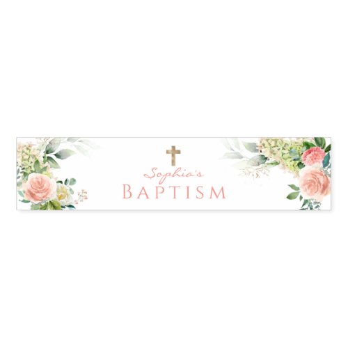 Blush Pink Roses Girl Baptism Napkin Bands